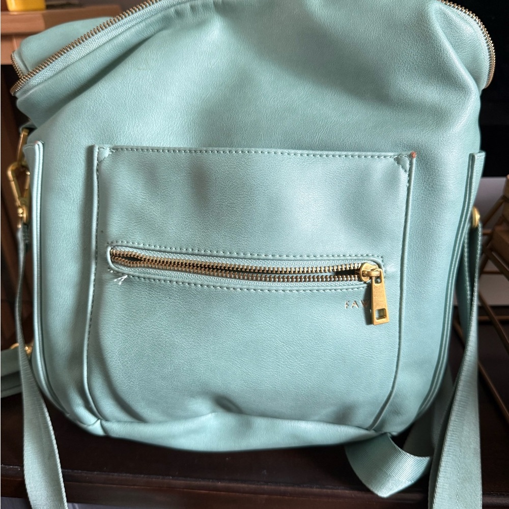 Fawn design Turqoise Women's Backpack/diaper bag